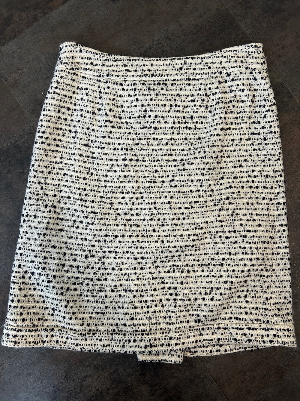 Tory Burch Black & White Tweed Pencil Skirt